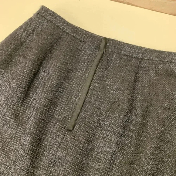 VALENTINO Midi Skirt Dark Blue Wool Silk Size 6 - Picture 4 of 8